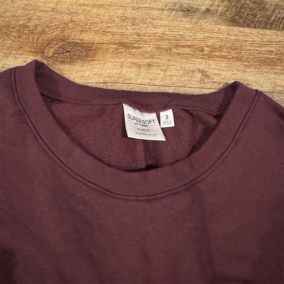 Torrid Warm Cozy Fleece Top Size M Minimalist Burgundy Maroon Purple Brown 3 3XL - Picture 3 of 8